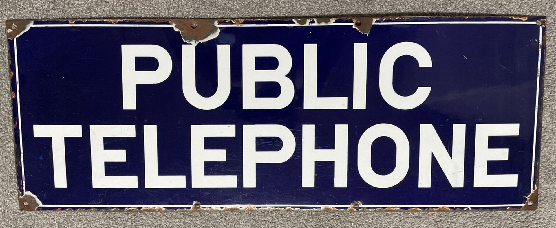 LARGE EARLY 20TH CENTURY ADVERTISING ENAMEL TELEPHONE SIGN - Image 3 of 6