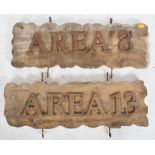 TWO CONTEMPORARY DRIFTWOOD STYLE BAR SIGNS