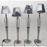 FOUR 20TH CENTURY CHROME MACHINE AGE STYLE DESK LAMPS