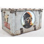 VINTAGE WORKMAN'S CHEST WITH SHELL ADVERTISING THROUGHOUT