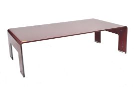 CALLIGARIS - 1923 - 20TH CENTURY RED GLASS WATERFALL LOW TABLE