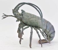 20TH CENTURY CAST BRONZE SCULPTURE OF A LOBSTER