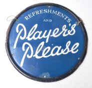 PLAYER'S PLEASE - VINTAGE POINT OF SALE ENAMEL SHOP SIGN