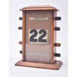 ART DECO OAK CASED ENGLISH PERPETUAL DESK CALENDAR