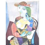 AFTER PABLO PICASSO - SEATED WOMAN - RETRO ART PRINT POSTER