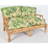 MID CENTURY BAMBOO TWO SEATER SOFA SETTEE