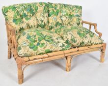 MID CENTURY BAMBOO TWO SEATER SOFA SETTEE