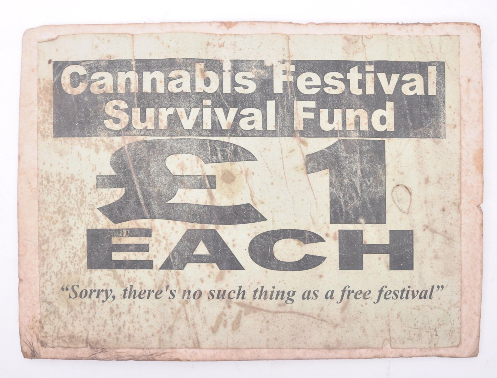 2001 CANNABIS FESTIVAL SURVIVAL FUND POSTER - Image 2 of 5