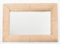 CONTEMPORARY SUEDE CUSHIONED WALL HANGING MIRROR