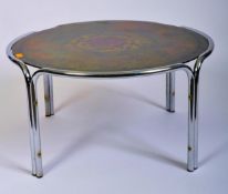 20TH CENTURY 1970S GLASS AND CHROME COFFEE TABLE