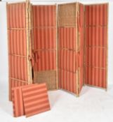 PAIR OF VINTAGE WOVEN BAMBOO WICKER DISCRETION SCREENS