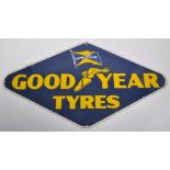 GOOD YEAR TYRES - MOTORING INTEREST - LARGE ENAMEL SIGN