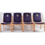 FOUR ERCOL CONTEMPORARY ELM BANQUET LOUNGE CHAIRS