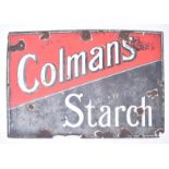 VINTAGE MID CENTURY COLEMAN'S STARCH ENAMEL SHOP SIGN