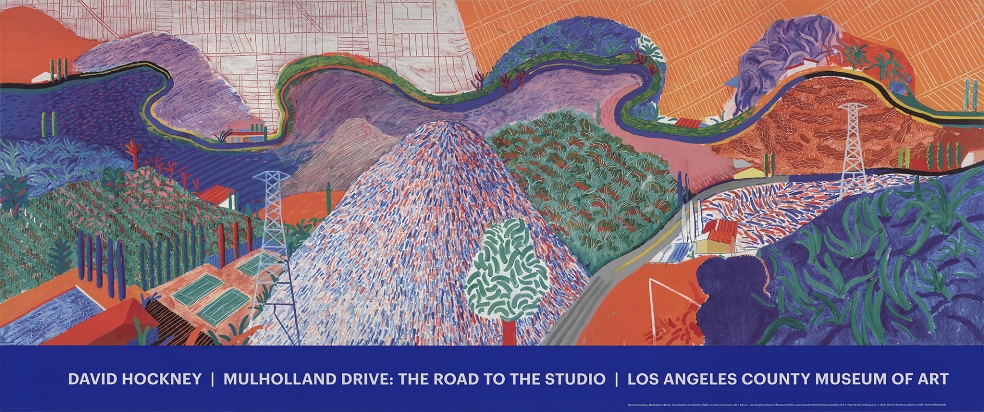 DAVID HOCKNEY - MULHOLLAND DRIVE - 2021 EXHIBITION POSTER