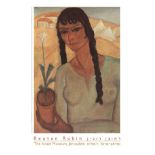 REUVEN RUBIN - GIRL WITH FLOWER POT - LITHOGRAPH POSTER