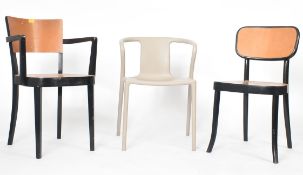 MICHAEL THONET - TWO 20TH CENTURY EBONISED DINING CHAIRS