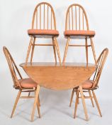 ERCOL FURNITURE - MID CENTURY DINING TABLE AND FOUR CHAIRS