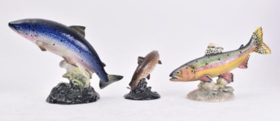 THREE 20TH CENTURY BESWICK CERAMIC FISH MODELS