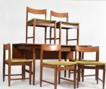 EON - MID CENTURY TEAK DINING TABLE AND MATCHING SIX CHAIRS