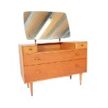 RETRO VINTAGE MID CENTURY TEAK DRESSING TABLE WITH MIRROR