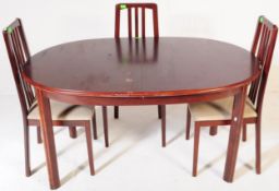 TEAK EXTENDING DINING TABLE & MORRIS OF GLASGOW CHAIRS