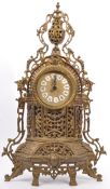 LARGE EARLY 20TH CENTURY ORNATE SCROLLED BRASS CLOCK BODY