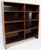 LARGE EARLY 20TH CENTURY MAHOGANY TWIN SECTION BOOKCASE