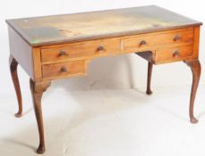 19TH CENTURY QUEEN ANNE REVIVAL MAHOGANY & LEATHER DESK