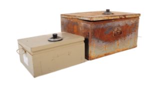 TWO MID 20TH CENTURY METAL SECURITY SAFES