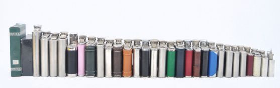 COLLECTION OF VINTAGE STAINLESS STEEL & LEATHER HIP FLASKS