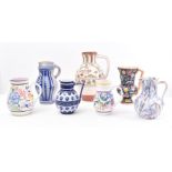 COLLECTION OF SEVEN 20TH CENTURY CONTINENTAL JUGS