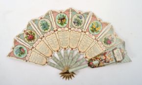 THE LANGUAGE OF FLOWERS - A SOUVENIR - EARLY 20TH CENTURY FAN