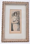 AFTER H. RYLAND - COLOURED ETCHING PRINT OF GREEK MUSE