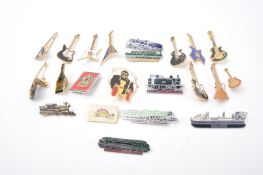 RAILWAYANA & MUSIC INTEREST: COLLECTION OF PIN BADGES