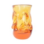 WILSON & DRYER FOR WHITEFRIARS -RETRO AMBER KNOBBLY VASE