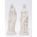 PARIANWARE - TWO VICTORIAN CLASSICAL PARIAN CHINA FIGURINES