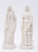 PARIANWARE - TWO VICTORIAN CLASSICAL PARIAN CHINA FIGURINES
