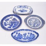 COLLECTION OF 19TH CENTURY PIECES OF BLUE & WHITE CHINA