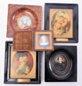 COLLECTION OF FIVE 19TH CENTURY FRAMED PORTRAIT MINIATURES