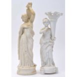 PARIANWARE - TWO VICTORIAN CLASSICAL STYLE FIGURINES