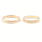 TWO HALLMARKED 9CT GOLD BAND RINGS