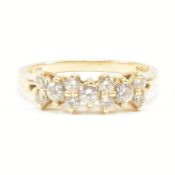 HALLMARKED 14CT GOLD & CUBIC ZIRCONIA CLUSTER RING