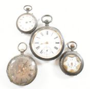 COLLECTION OF ANTIQUE & LATER SILVER & WHITE METAL POCKET WATCHES