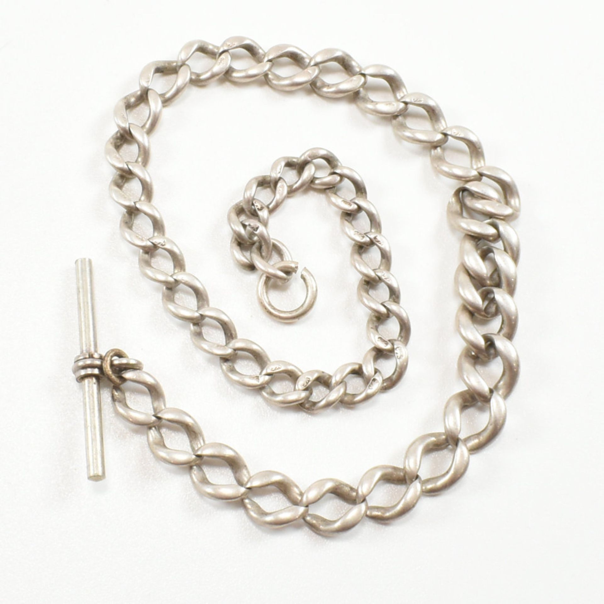 TWO EARLY 20TH CENTURY SILVER WATCH CHAINS - Image 10 of 12