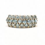 HALLMARKED 9CT GOLD & TOPAZ CLUSTER RING