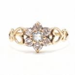 HALLMARKED 9CT GOLD & CUBIC ZIRCONIA CLUSTER RING