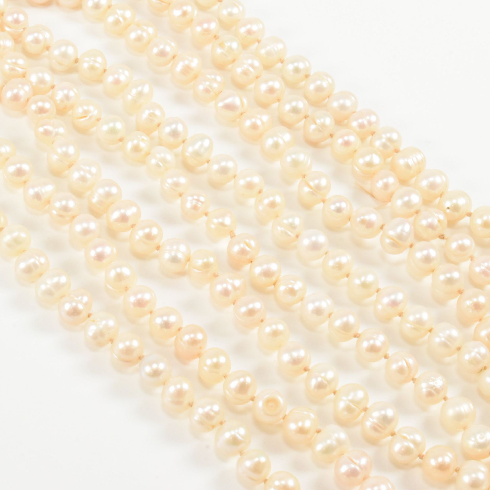 TWO STRING OF CULTURED BAROQUE PEARLS - Image 2 of 6