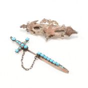 TWO EARLY 20TH CENTURY SILVER BROOCH PINS