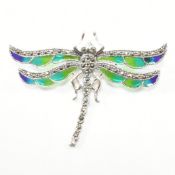 925 SILVER PLIQUE A JOUR DRAGONFLY BROOCH PIN